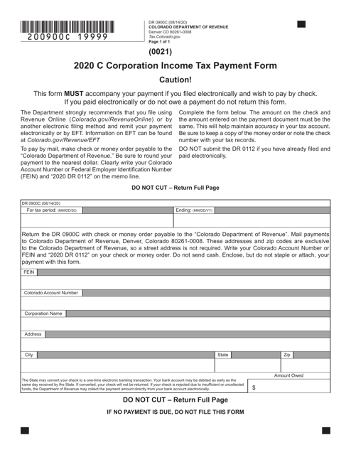 Form DR0900C 2020 Printable Pdf