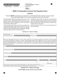 Form DR0900C &quot;C Corporation Income Tax Payment Form&quot; - Colorado