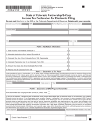 Form DR8453P State of Colorado Partnership/S-Corp Income Tax Declaration for Electronic Filing - Colorado, Page 2