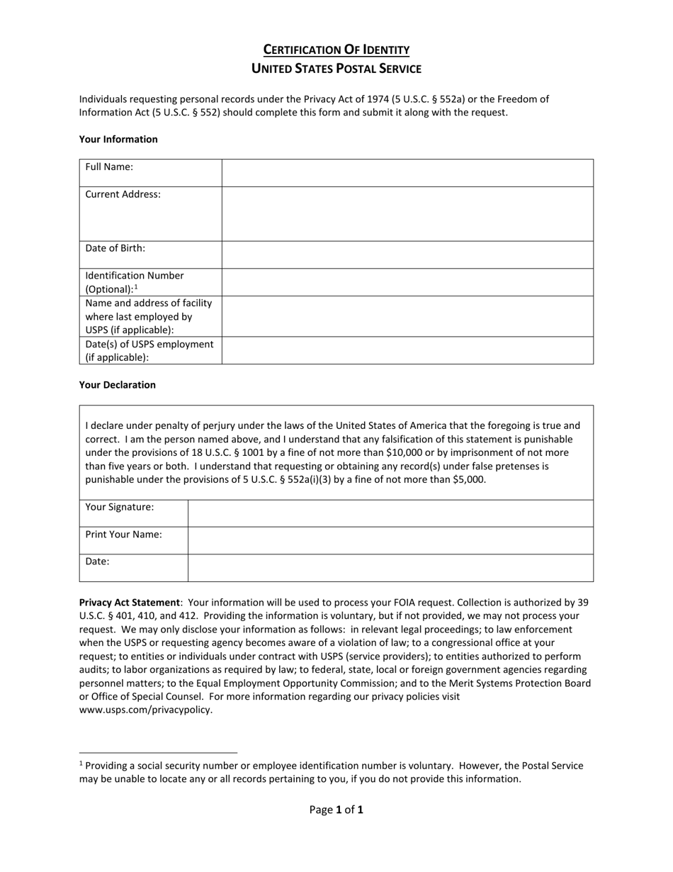 Certification of Identity Download Printable PDF Templateroller Certification of Identity Download Printable PDF Templateroller