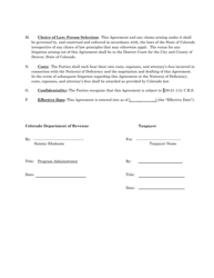 Settlement Agreement and Mutual Release - Voluntary Disclosure Program - Colorado, Page 4