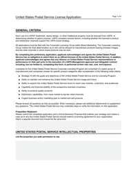 United States Postal Service License Application, Page 3