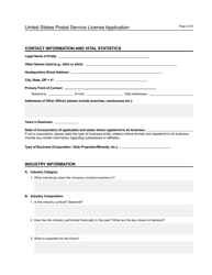 United States Postal Service License Application, Page 4