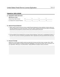 United States Postal Service License Application, Page 6