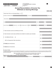 Form DR1101 Annual Reconciliation of Income Tax Withheld on Gaming Winnings - Colorado, Page 2