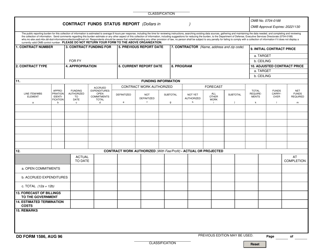 Document preview: DD Form 1586 Contract Funds Status Report