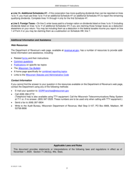 Instructions for Schedule 4Y Wisconsin Subtraction Modification for Dividends - Wisconsin, Page 2