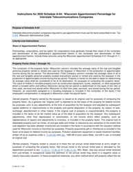 Instructions for Form IC-302 Schedule A-04 Wisconsin Apportionment Percentage for Interstate Telecommunications Companies - Wisconsin