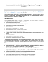 Instructions for Form IC-306 Schedule A-08 Wisconsin Apportionment Percentage for Broadcasters - Wisconsin