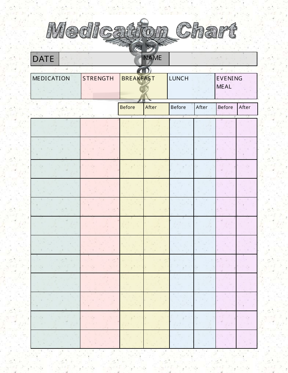 Medication Chart Template Crown Medical Center Download Printable PDF