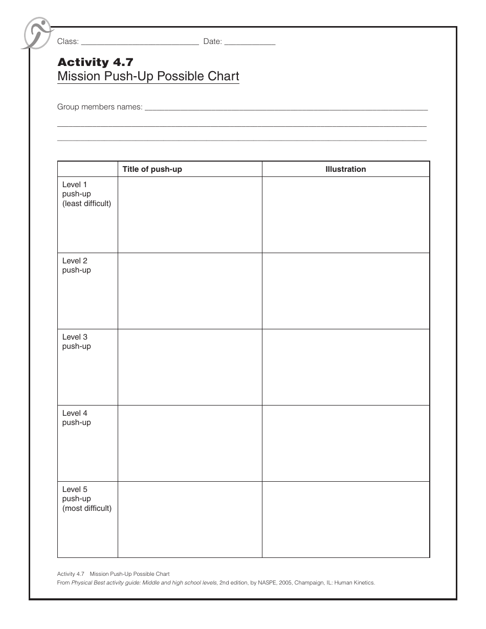Mission Push-Up Possible Chart Template