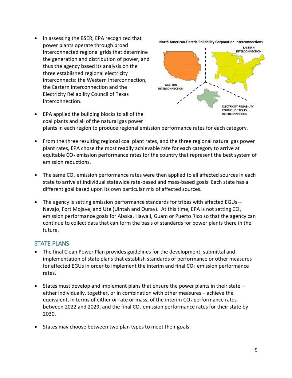 Overview of the Clean Power Plan: Cutting Carbon Pollution From Power Plants, Page 5