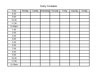 Daily Schedule Template - Planning and Using, Page 2