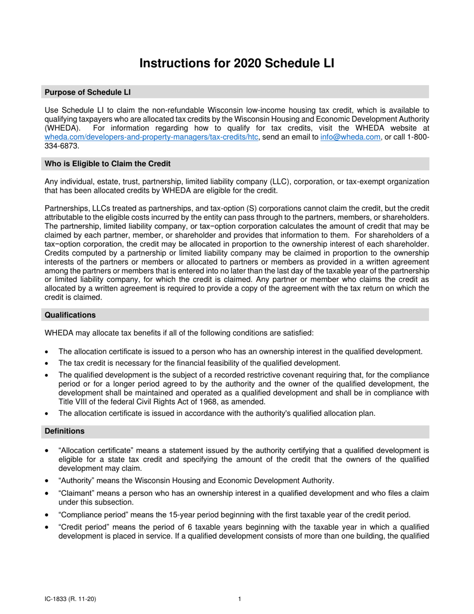 download-instructions-for-form-ic-833-schedule-li-wisconsin-low-income