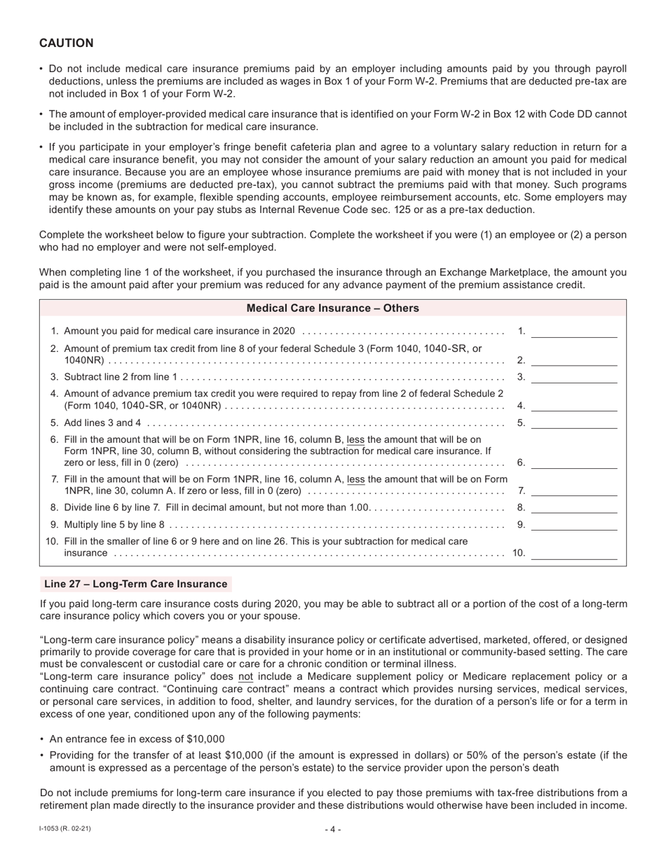 Instructions for Form I-053I Schedule M Additions to and Subtractions From Income - Wisconsin, Page 5