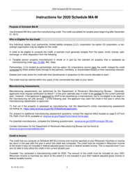 Instructions for Form IC-016 Schedule MA-M Wisconsin Manufacturing Credit - Wisconsin, Page 2