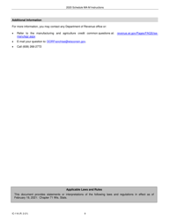 Instructions for Form IC-016 Schedule MA-M Wisconsin Manufacturing Credit - Wisconsin, Page 9