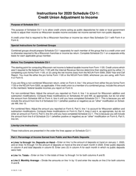 Instructions for Form IC-080 Schedule CU-1 Credit Union Adjustment to Income - Wisconsin