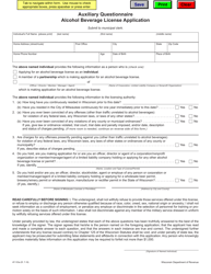 Document preview: Form AT-103A Auxiliary Questionnaire - Alcohol Beverage License Application - Wisconsin