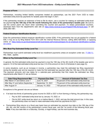 Document preview: Instructions for Form 3-ES Wisconsin Partnership Estimated Tax - Wisconsin