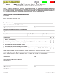 Document preview: Form AT-200 Appointment of Successor Agent - Retail Licenses - Wisconsin