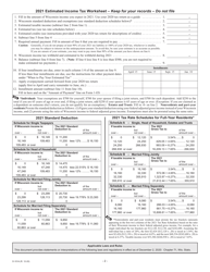Instructions for Form 1-ES Estimated Income Tax Voucher - Wisconsin, Page 2