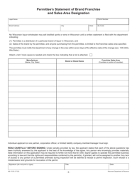 Form AB-115 Wisconsin Liquor/Wine Permit Application - Wisconsin, Page 6