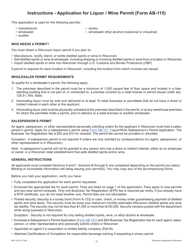 Form AB-115 Wisconsin Liquor/Wine Permit Application - Wisconsin, Page 7