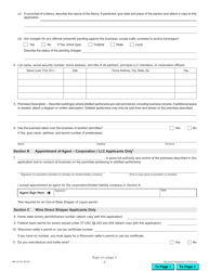 Form AB-123 Wisconsin Distilled Spirits/Wine Permit Application - Wisconsin, Page 2