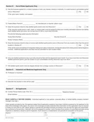 Form AB-123 Wisconsin Distilled Spirits/Wine Permit Application - Wisconsin, Page 3