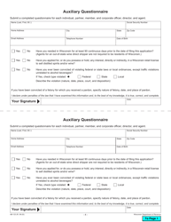Form AB-123 Wisconsin Distilled Spirits/Wine Permit Application - Wisconsin, Page 4