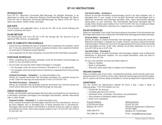 Document preview: Form BT-101 Wisconsin Fermented Malt Beverage Tax Multiple Schedule - Sample - Wisconsin