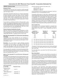 Document preview: Instructions for Form CORP-ES Wisconsin Corporation Estimated Tax Voucher - Wisconsin