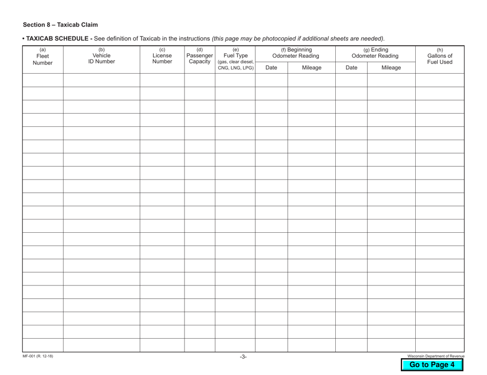 Form MF-001 - Fill Out, Sign Online and Download Fillable PDF ...