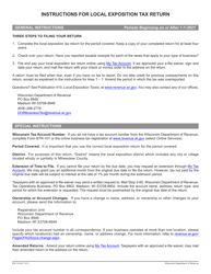 Instructions for Form EX-012 Local Exposition Tax Return - Wisconsin