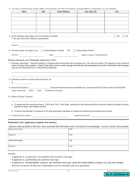 Form BT-136 Fermented Malt Beverages Permit Application - Wisconsin, Page 2