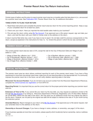 Instructions for Form PRA-012 Premier Resort Area Tax Return - Wisconsin