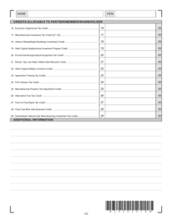 Schedule K-1C Schedule of Wv Partner/Shareholder/Member/Beneficiary Information for Corporations Subject to Corporate Income Tax - West Virginia, Page 2