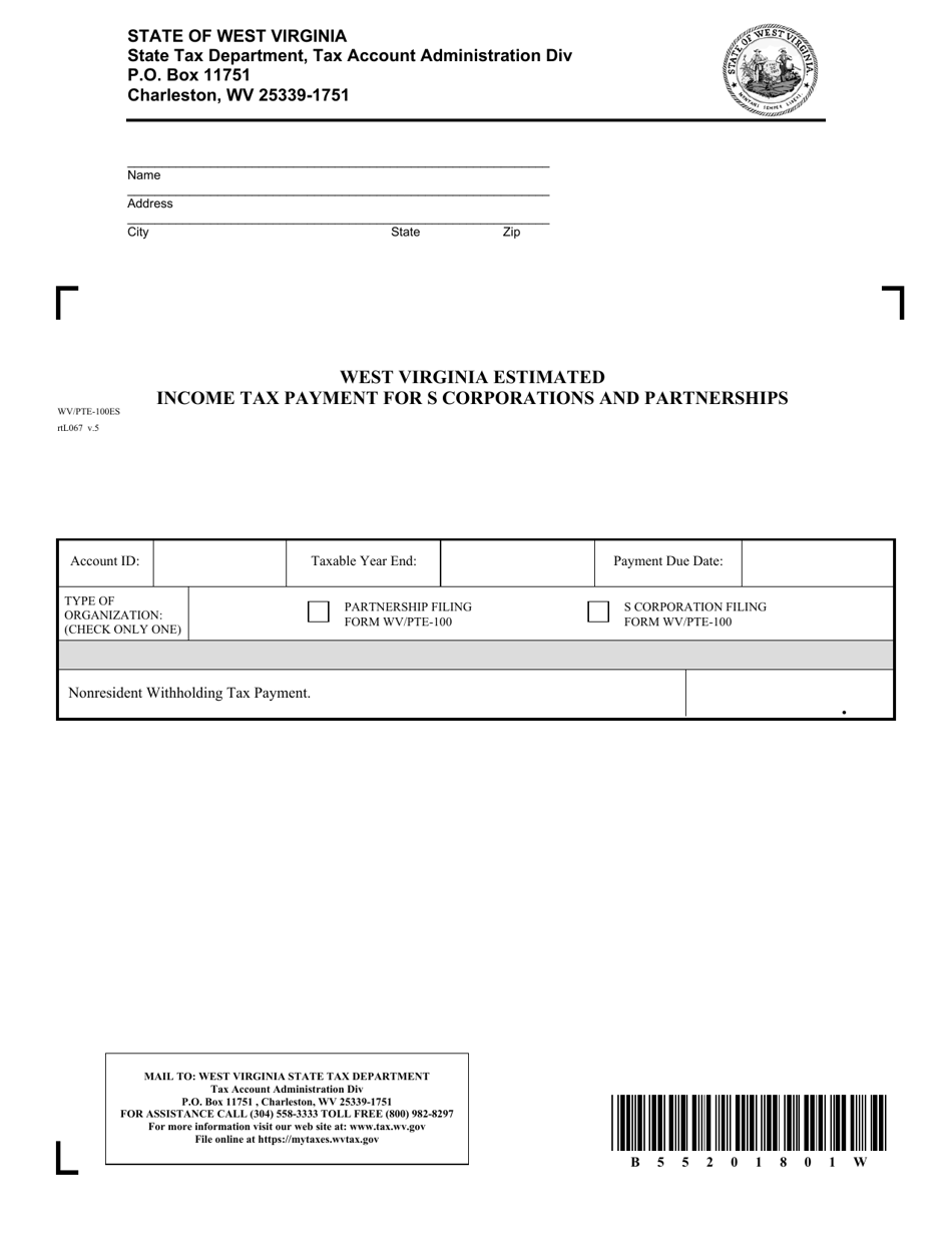 Form Pte 100es Fill Out Sign Online And Download Printable Pdf West Virginia Templateroller 6908