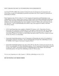 Form PTE-100ES West Virginia Estimated Income Tax Payment for S Corporations and Partnerships - West Virginia, Page 2