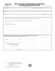 Document preview: Form BUS-REF Application for Refund of Business License Registration Fee - West Virginia