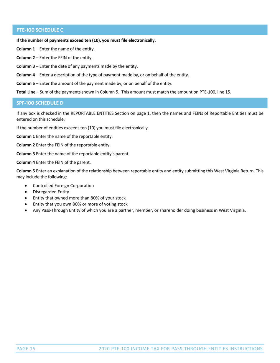 Download Instructions For Form Pte 100 Spf 100tc Pte 100apt Nrw 2 Pdf 2020 Templateroller 6552