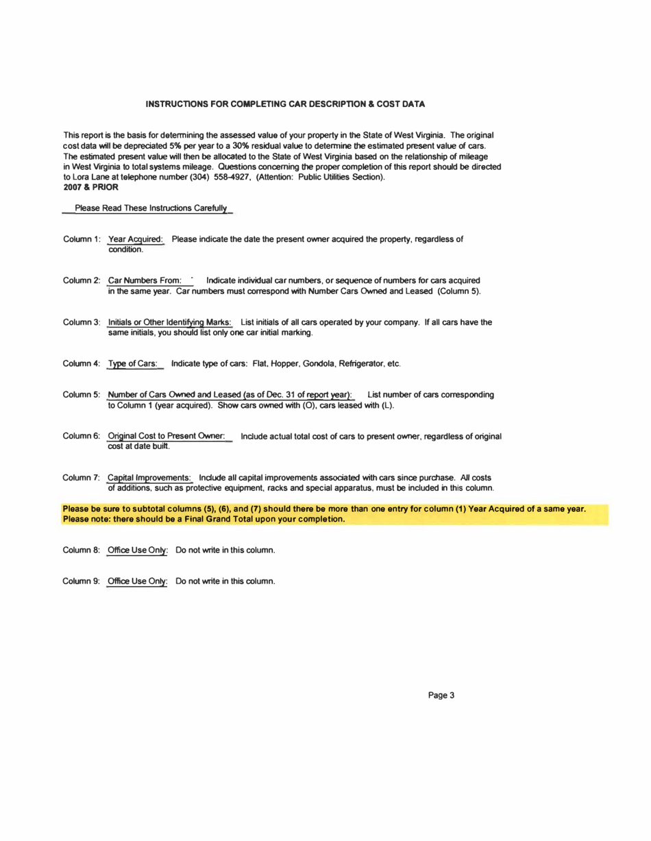 Board of Public Works Annual Report: Car Lines - West Virginia, Page 5