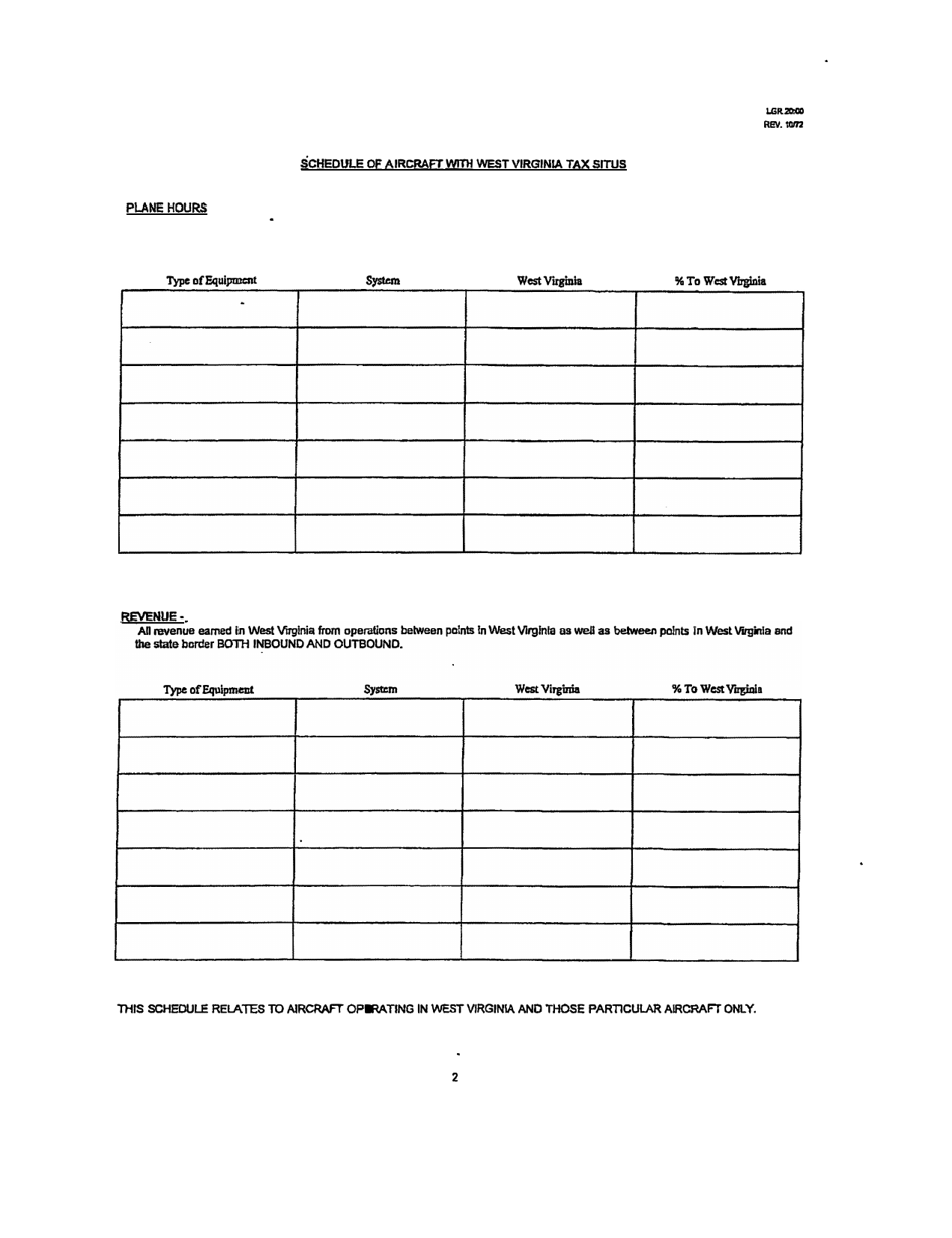 Board of Public Works Annual Report: Airlines - West Virginia, Page 4