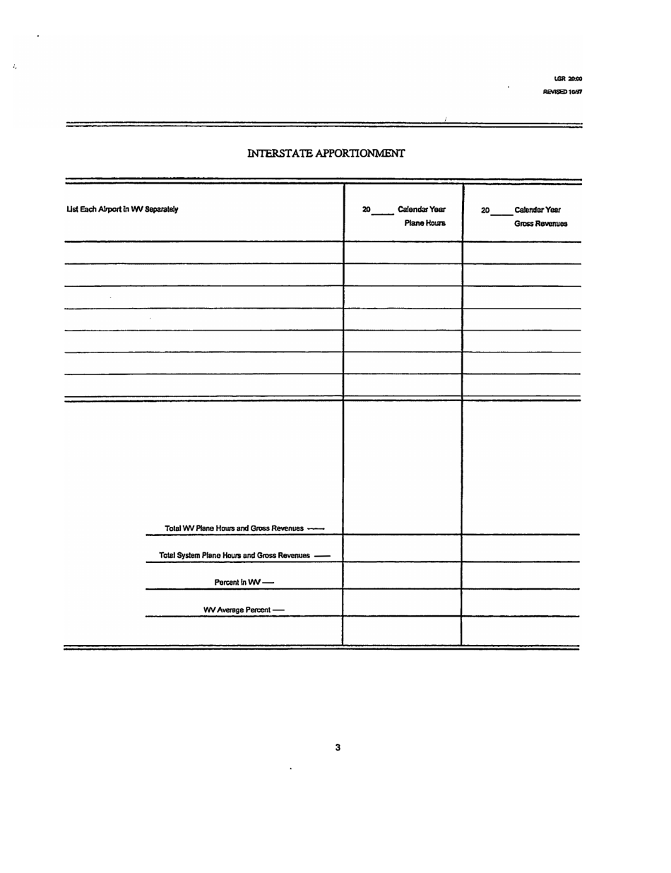 Board of Public Works Annual Report: Airlines - West Virginia, Page 5