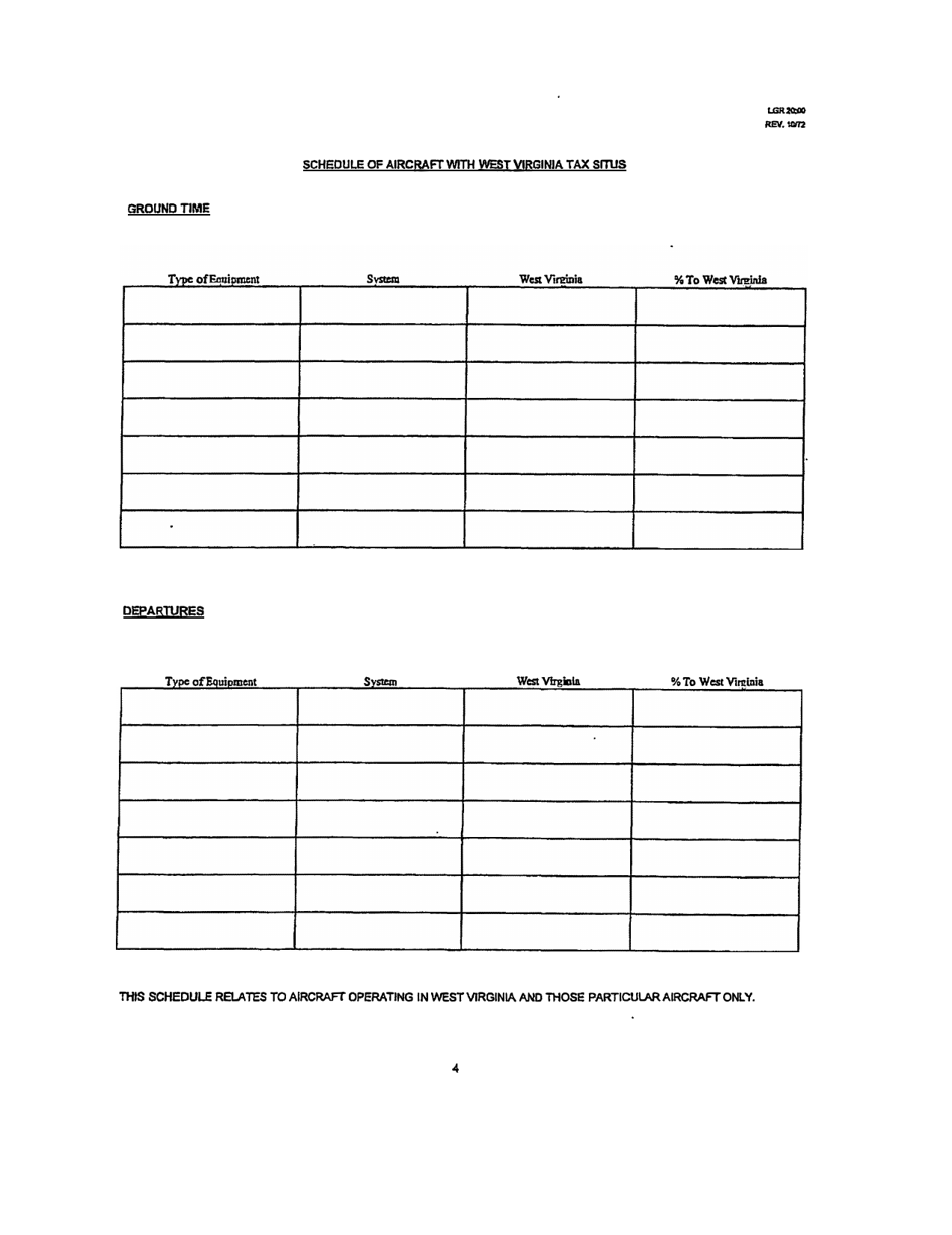 Board of Public Works Annual Report: Airlines - West Virginia, Page 6