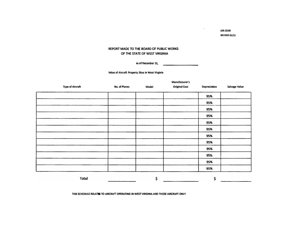 Board of Public Works Annual Report: Airlines - West Virginia, Page 8