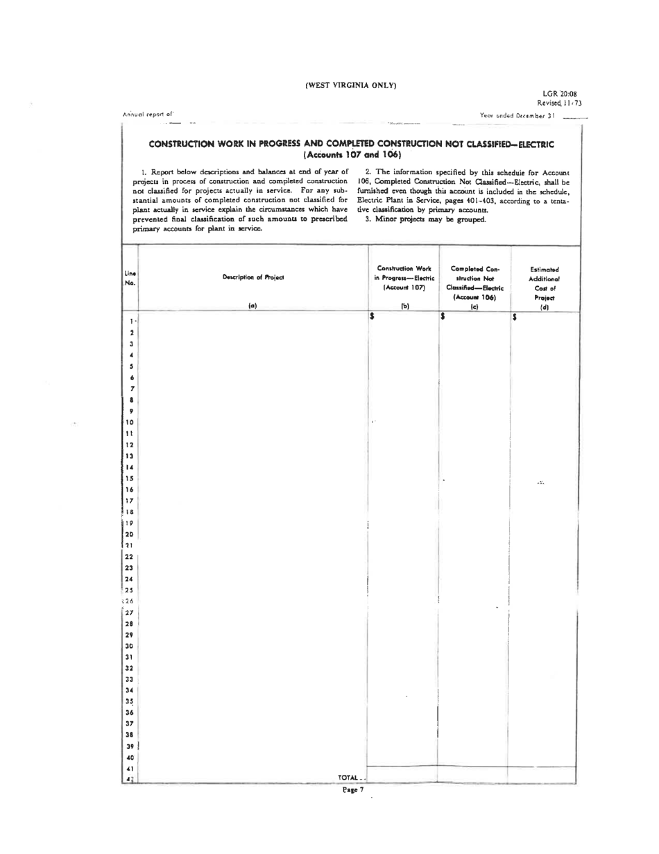 Board of Public Works Annual Report: Electric - Large - West Virginia, Page 10
