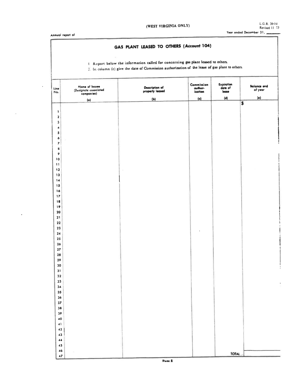 Board of Public Works Annual Report: Pipeline - Large - West Virginia, Page 11