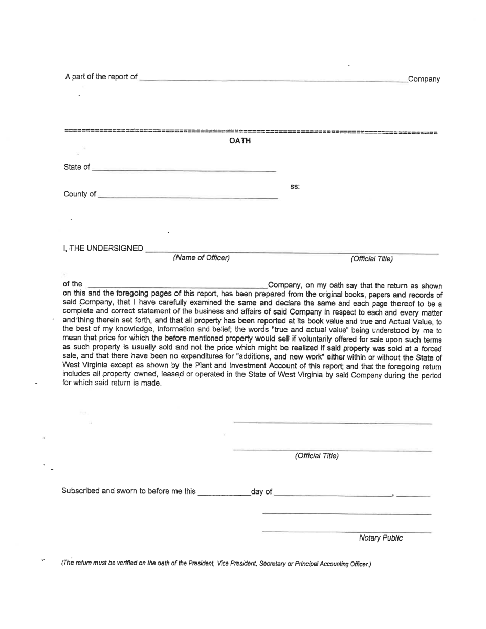 Board of Public Works Annual Report: Gas - Small - West Virginia, Page 23